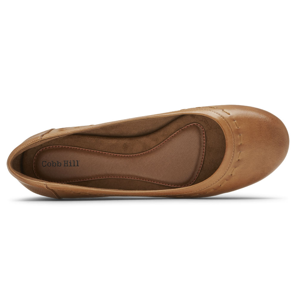 Womens Flats - Rockport Cobb Hill Maiika Ballet - Brown - MEFK10259